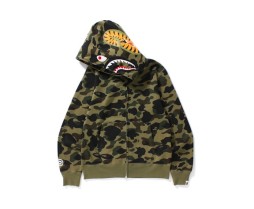 Bape Ins Camouflage Shark Jacket Trendy Brand Loose Embroidered Zipper Hooded Sweatshirt Luminous Joint Male and Female Couple Student